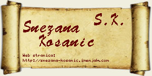 Snežana Kosanić vizit kartica